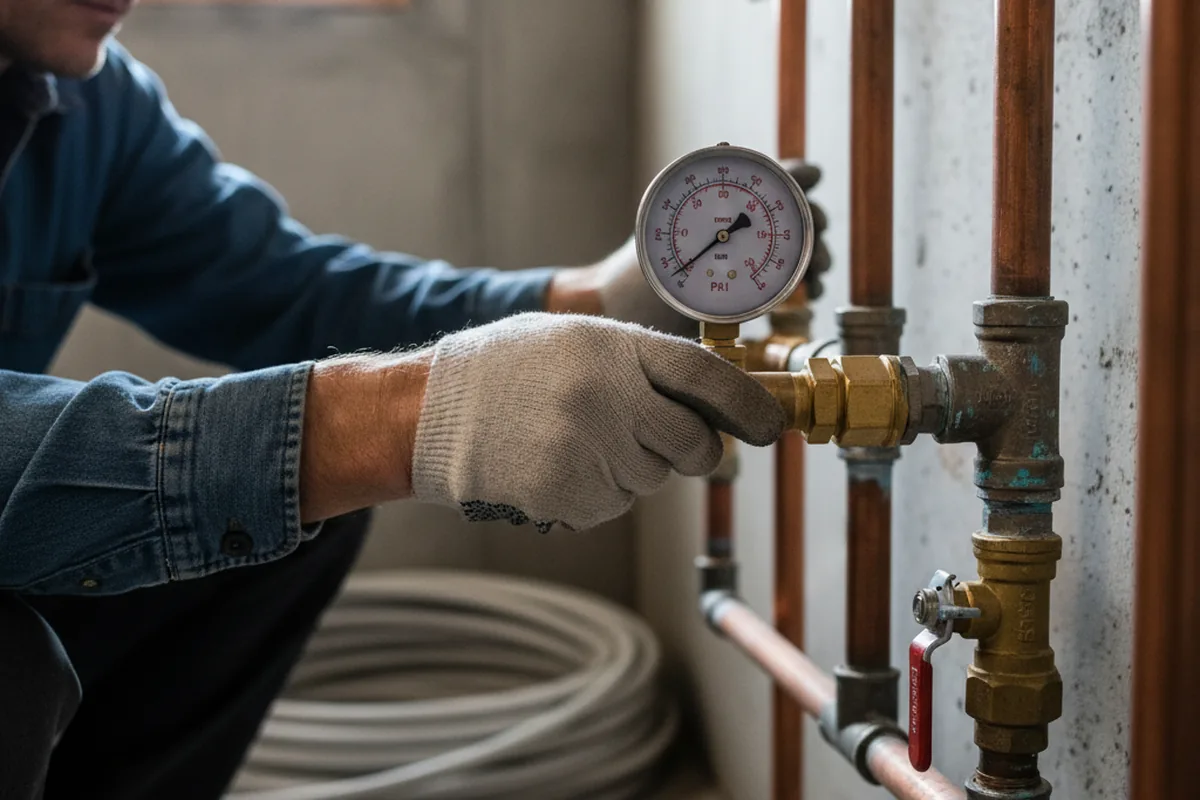 Pressure testing a repaired line during Water Line Repair in Tyngsboro